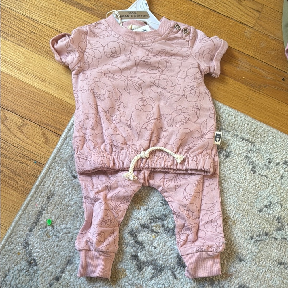 Pink Floral Kids Shirt & Pants Set NEW